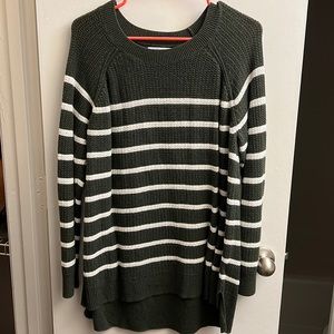 Green and White Sweater